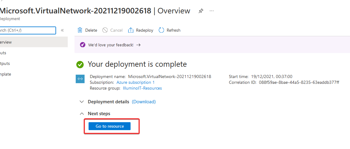 Create Virtual Network Step 4